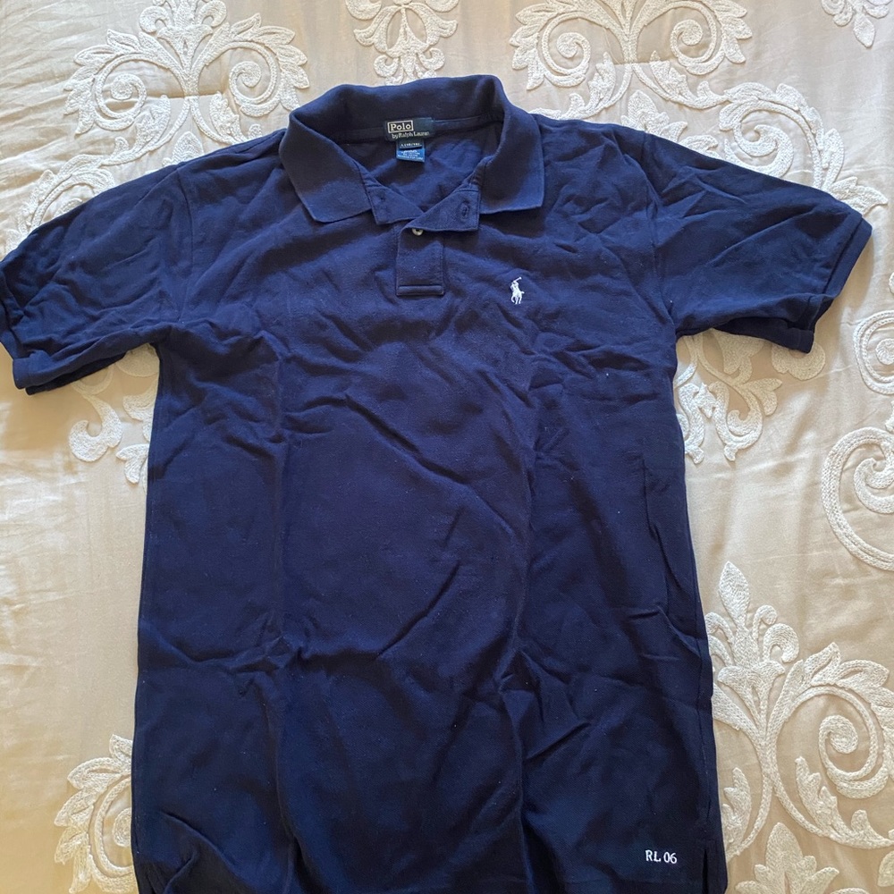 Boys Polo by Ralph Lauren Navy Pique Polo L16/18